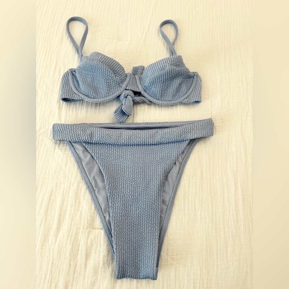 Monday Swimwear crinkle bikini top and bottom